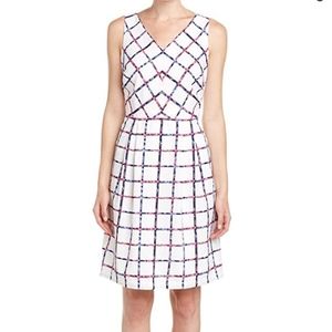 Donna Ricco Windowpane Printed Fit & Flare Dress Sz 4